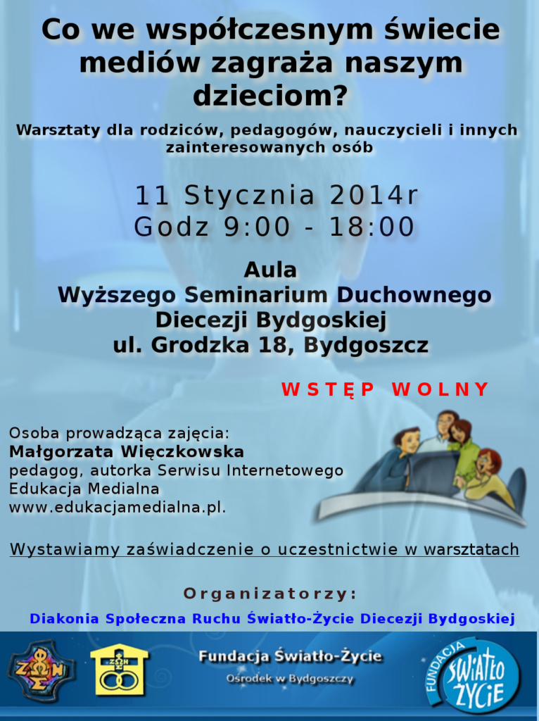 plakat na strone www  warsztaty edukacja medialna 2014 